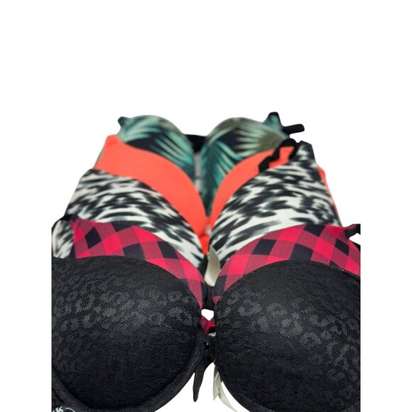 PINK by Victoria’s Secret Lot of 5 Push-Up Bras Sizes 34C & 32C, Assorted Prints - Picture 1 of 9